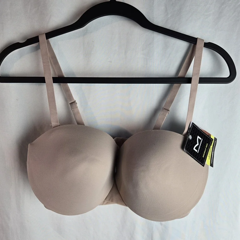 Maidenform Basically Sexy Underwire Bra 36D Nude Padded Feminine Convertible
